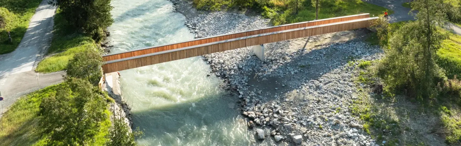 Neu errichtete Radwegbrücke in Neukirchen am Großvenediger